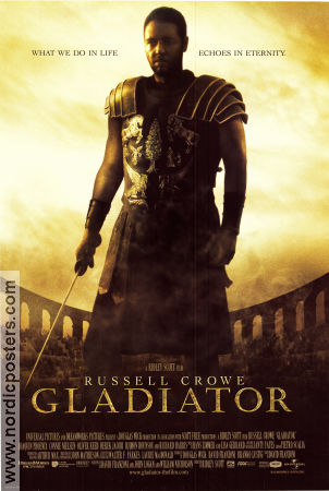 Gladiator 2000 movie poster Russell Crowe Joaquin Phoenix Connie Nielsen Ridley Scott Sword and sandal
