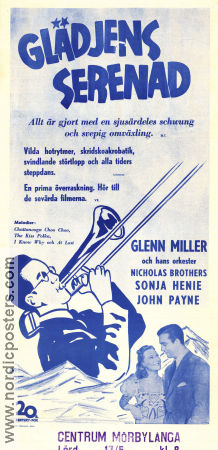 Sun Valley Serenade 1941 movie poster Sonja Henie John Payne Glenn Miller H Bruce Humberstone Jazz Musicals