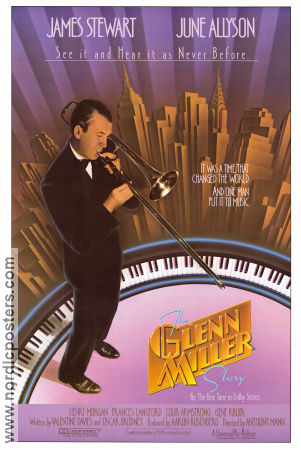The Glenn Miller Story 1954 movie poster James Stewart June Allyson Harry Morgan Anthony Mann Jazz
