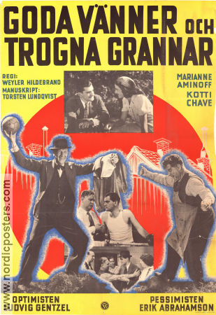 Goda vänner och trogna grannar 1938 movie poster Eric Abrahamsson Ludde Gentzel Ludde Gentzel Kotti Chave Greta Almroth Marianne Aminoff Weyler Hildebrand