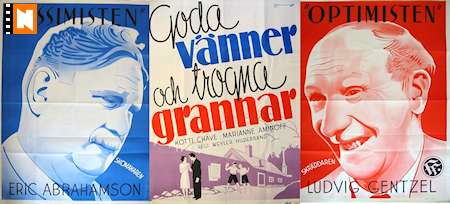 Goda vänner och trogna grannar 1938 movie poster Eric Abrahamsson Ludde Gentzel Ludde Gentzel Kotti Chave Marianne Aminoff