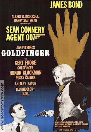 Goldfinger 1964 poster Sean Connery Honor Blackman Gert Fröbe Guy Hamilton