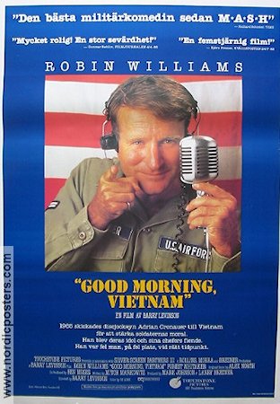 Good Morning Vietnam 1987 movie poster Robin Williams Forest Whitaker Tom T Tran Barry Levinson