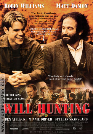 Good Will Hunting 1997 poster Robin Williams Matt Damon Ben Affleck Stellan Skarsgård Gus Van Sant Skola