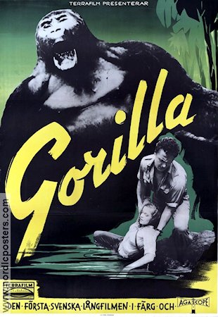 Gorilla 1956 movie poster Georges Galley Gio Petré Lorens Marmstedt Photo: Sven Nykvist Find more: Africa