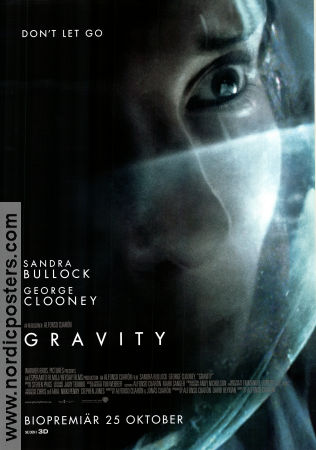 Gravity 2013 movie poster Sandra Bullock George Clooney Ed Harris Alfonso Cuaron Spaceships