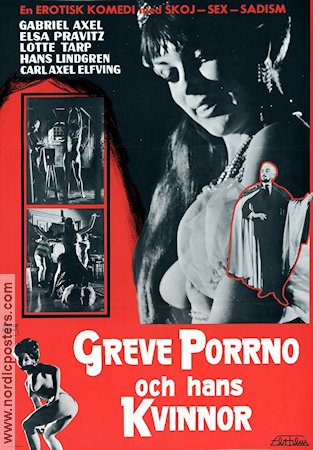 Greve porrno och hans kvinnor 1967 movie poster Gabriel Axel Mac Ahlberg Denmark