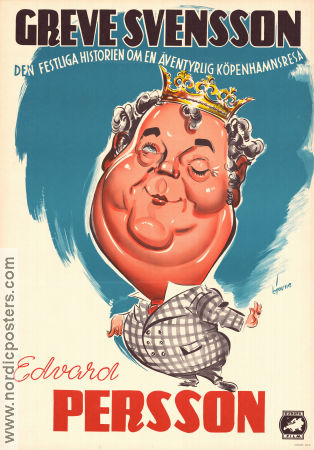 Greve Svensson 1951 movie poster Edvard Persson Mim Persson Barbro Hiort af Ornäs Emil A Lingheim Poster artwork: Walter Bjorne