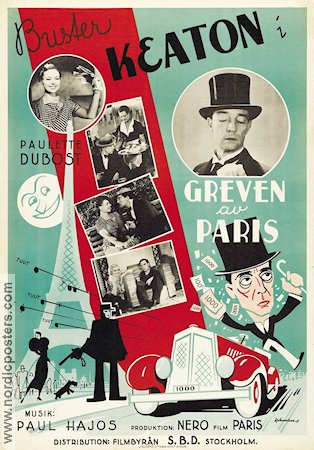 Le roi des Champs-Elysées 1934 movie poster Buster Keaton Paulette Dubost