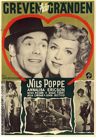 Greven från gränden 1949 movie poster Nils Poppe Annalisa Ericson Julia Caesar Lars-Eric Kjellgren