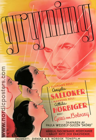 Gryning 1936 poster Angela Salloker Attila Hörbiger Géza von Bolvary Text: Paula Wessely