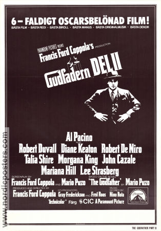 The Godfather: Part 2 1974 movie poster Al Pacino Robert Duvall Diane Keaton Robert De Niro Francis Ford Coppola Mafia