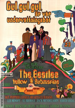 Yellow Submarine 1968 movie poster Beatles Paul McCartney George Dunning Ships and navy Rock and pop Animation