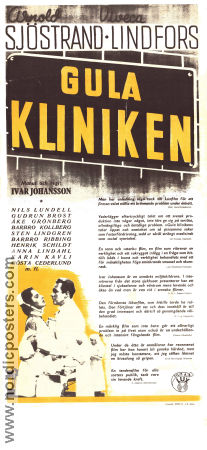 Gula kliniken 1942 movie poster Arnold Sjöstrand Viveca Lindfors Nils Lundell Ivar Johansson Medicine and hospital