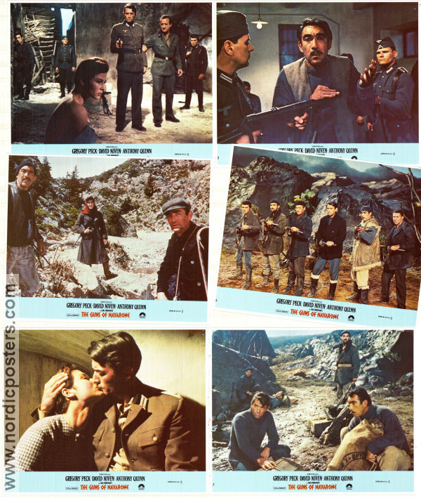 The Guns of Navarone 1961 lobby card set Gregory Peck David Niven Anthony Quinn J Lee Thompson Writer: Alistair Maclean Find more: Nazi
