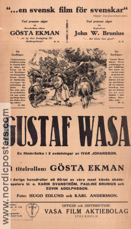Gustaf Wasa 1928 movie poster Gösta Ekman Edvin Adolphson Hugo Björne John W Brunius