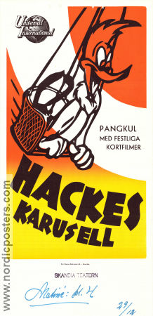 Hackes karusell 1957 movie poster Hacke Hackspett Woody Woodpecker Walter Lantz Animation From comics