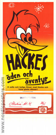 Hackes öden och äventyr 1954 movie poster Woody Woodpecker Hacke Hackspett Walter Lantz Animation