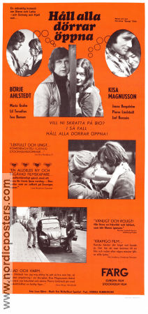 Håll alla dörrar öppna 1973 movie poster Börje Ahlstedt Kisa Magnusson Jarl Borssén Pierre Lindstedt Per-Arne Ehlin