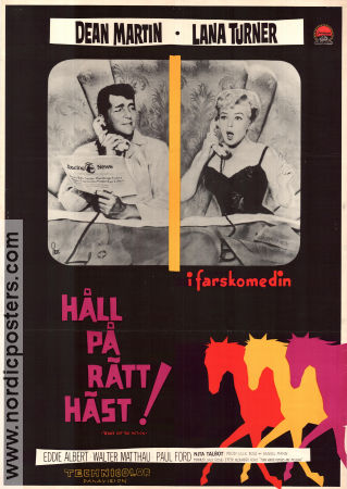 Håll på rätt häst 1962 poster Dean Martin Lana Turner Daniel Mann Hästar