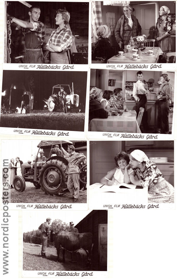 Hällebäcks gård 1961 lobby card set Gunnar Sjöberg Sif Ruud Tage Severin Ittla Frodi Sven-Eric Gamble Bengt Blomgren Writer: Sigge Stark