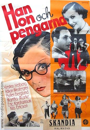 Han hon och pengarna 1936 movie poster Kirsten Heiberg Eric Rohman art