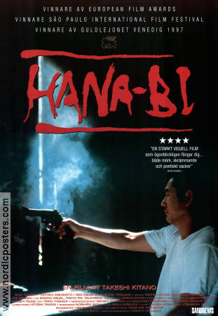 Hana-bi 1997 movie poster Kayoko Kishimoto Ren Osugi Takeshi Kitano Country: Japan