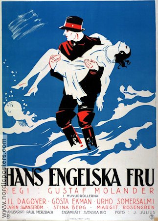 Hans engelska fru 1927 movie poster Gösta Ekman Gustaf Molander Poster artwork: Einar Nerman