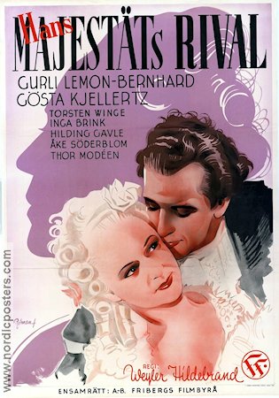 Hans majestäts rival 1943 movie poster Gurli Lemon-Bernhard Gösta Kjellertz
