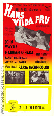 The Quiet Man 1952 movie poster John Wayne Maureen O´Hara Barry Fitzgerald John Ford