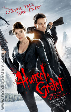 Hansel and Gretel Witch Hunters 2013 movie poster Jeremy Renner Gemma Arterton Tommy Wirkola