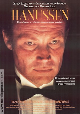 Hanussen 1988 movie poster Klaus Maria Brandauer Erland Josephson Ildiko Bansagi Istvan Szabo Find more: Nazi