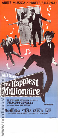 The Happiest Millionaire 1967 movie poster Fred MacMurray Tommy Steele Greer Garson Norman Tokar Musicals