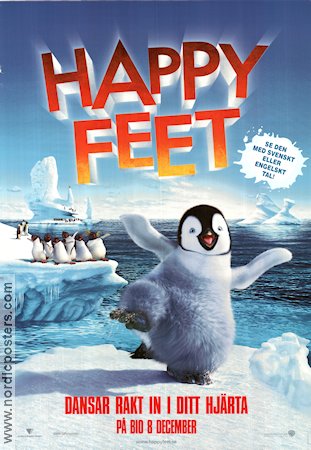 Happy Feet 2006 movie poster Elijah Wood George Miller Animation Birds