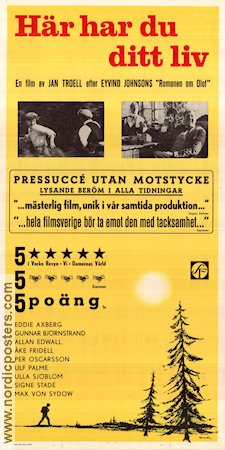 Här har du ditt liv 1966 movie poster Eddie Axberg Jan Troell