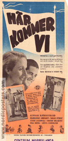 Här kommer vi 1947 movie poster Gunnar Björnstrand Marianne Aminoff Sture Lagerwall Musicals