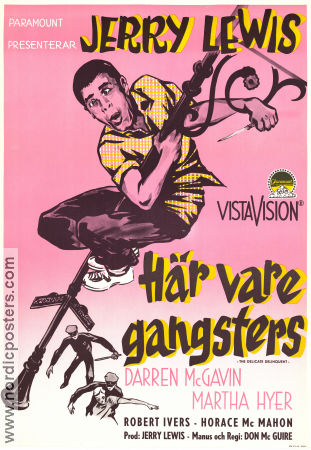 Här vare gangsters 1957 poster Jerry Lewis Martha Hyer Darren McGavin Don McGuire