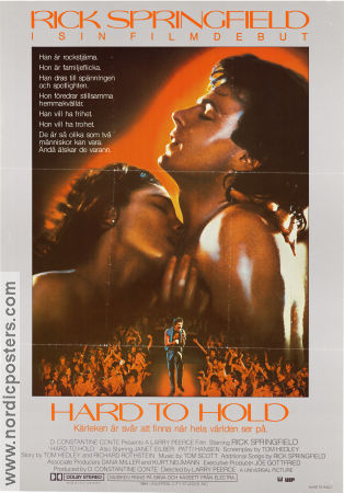 Hard to Hold 1984 poster Rick Springfield Janet Eilber Patti Hansen Larry Peerce Rock och pop