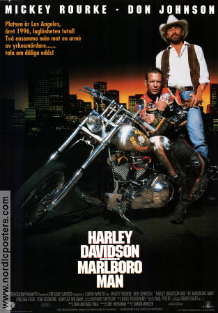 Harley Davidson and the Marlboro Man 1991 movie poster Mickey Rourke Don Johnson Simon Wincer Motorcycles