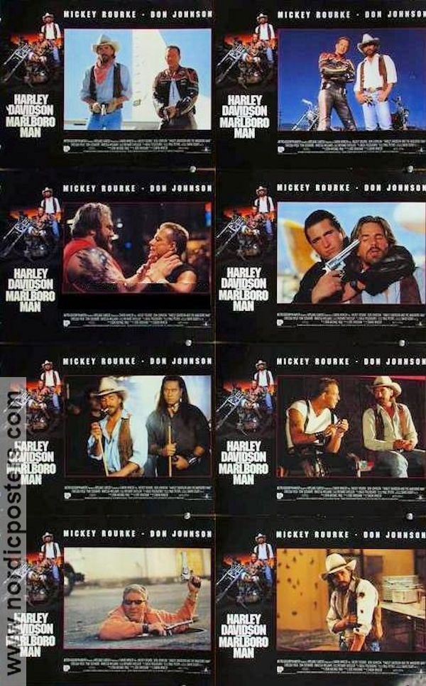 Harley Davidson and the Marlboro Man 1991 lobby card set Mickey Rourke Don Johnson Motorcycles