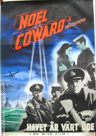 In Which We Serve 1942 movie poster John Mills Bernard Miles Celia Johnson Noel Coward War Ships and navy