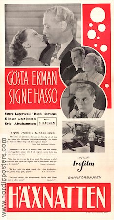 Häxnatten 1937 movie poster Gösta Ekman Signe Hasso Sture Lagerwall Ruth Stevens Schamyl Bauman