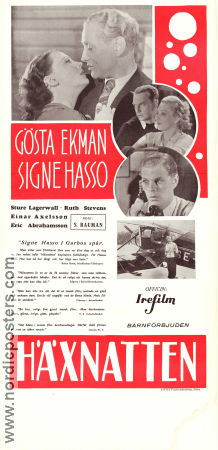 Häxnatten 1937 movie poster Gösta Ekman Signe Hasso Sture Lagerwall Ruth Stevens Schamyl Bauman