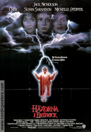 Häxorna i Eastwick 1987 poster Jack Nicholson Cher Michelle Pfeiffer Susan Sarandon George Miller