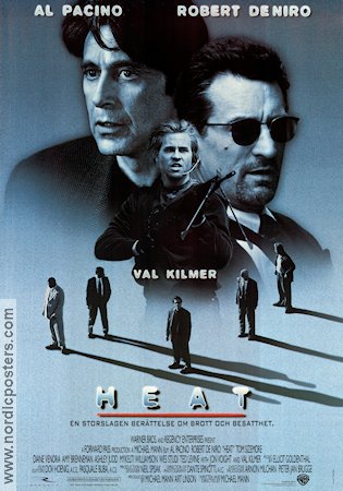 Heat 1995 movie poster Al Pacino Val Kilmer Robert De Niro Jon Voight Michael Mann