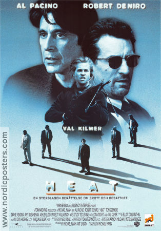 Heat 1995 movie poster Al Pacino Val Kilmer Robert De Niro Jon Voight Michael Mann