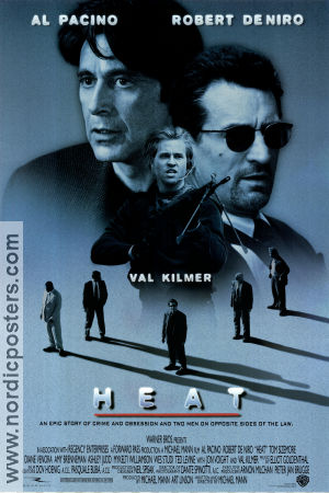 Heat 1995 movie poster Al Pacino Val Kilmer Robert De Niro Jon Voight Michael Mann