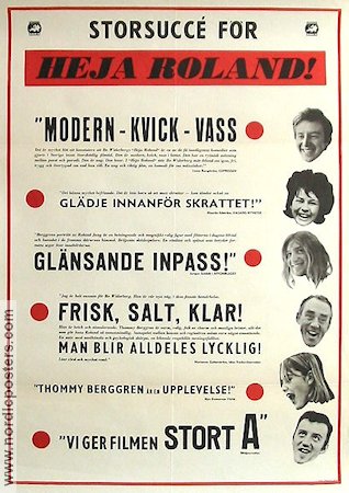 Heja Roland 1966 movie poster Thommy Berggren Mona Malm Bo Widerberg