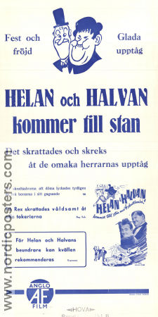 Helan och Halvan kommer till stan 1939 movie poster Helan och Halvan Laurel and Hardy