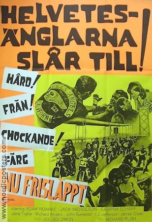 Hell´s Angels on Wheels 1967 movie poster Jack Nicholson Adam Roarke Richard Rush Motorcycles